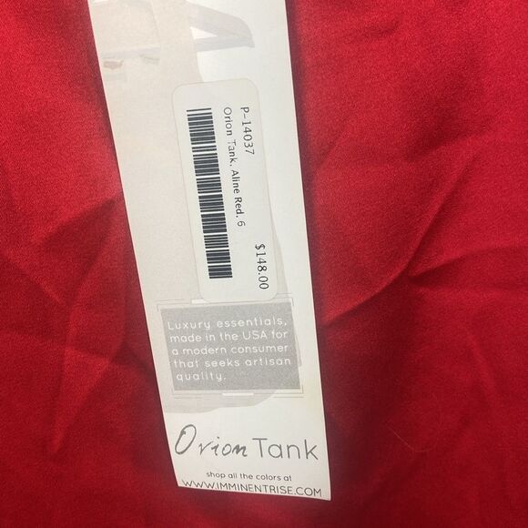 Imminent Rise Red Silk Orion Tank Size 6  289 - Picture 5 of 9